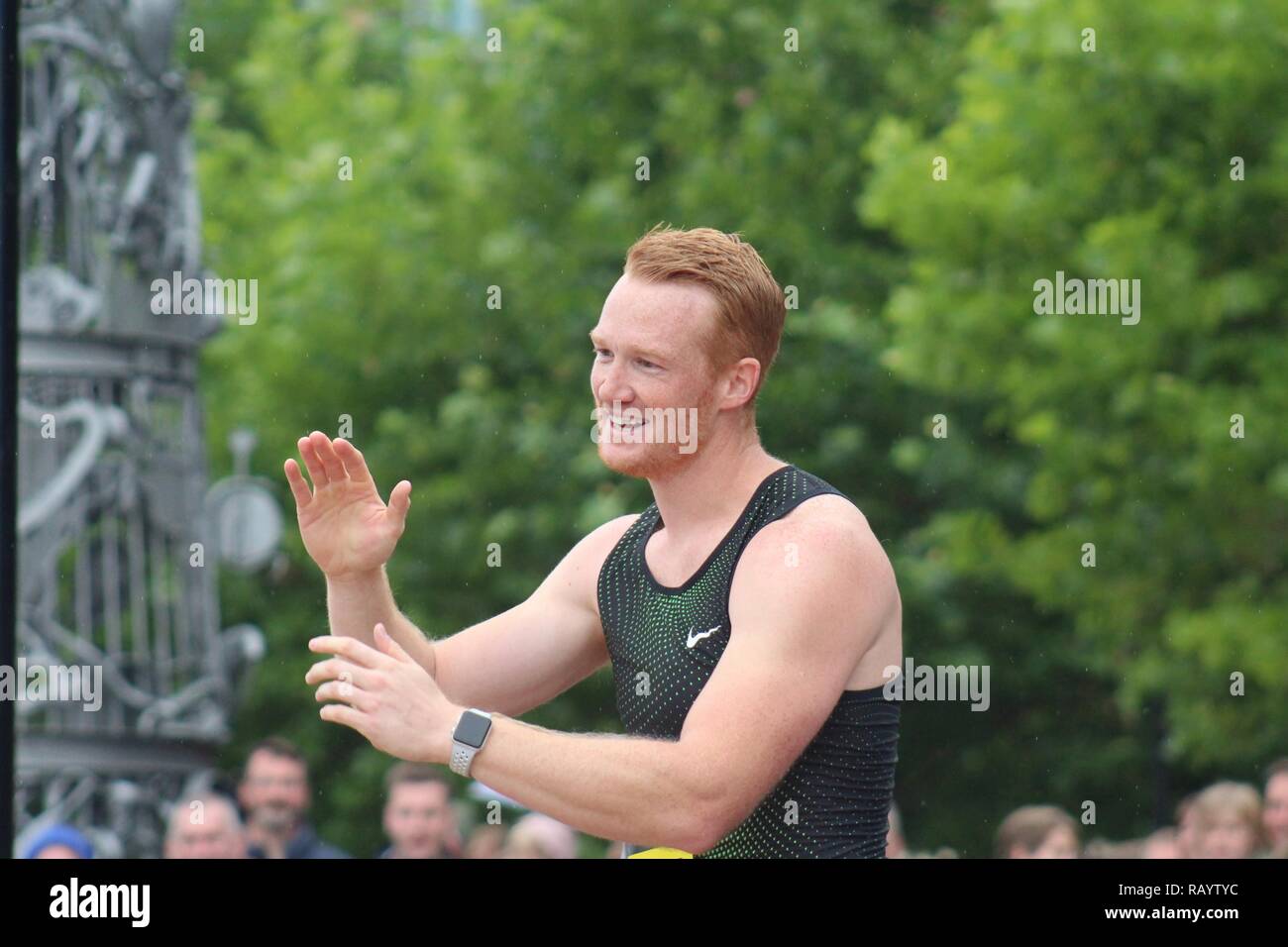 Greg Rutherford Claps Banque D'Images