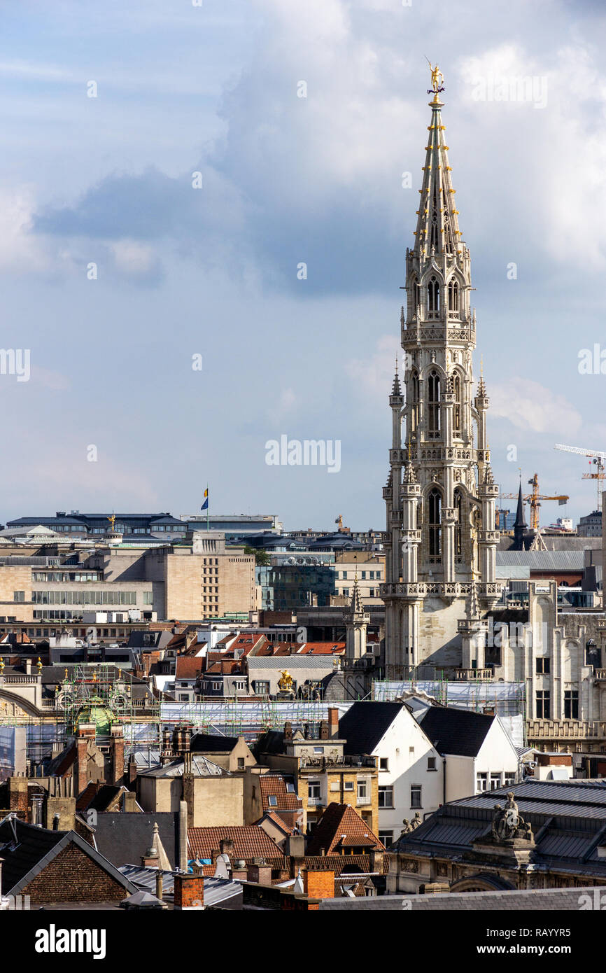 Tour de l'hôtel de ville de Bruxelles, Belgique Banque D'Images