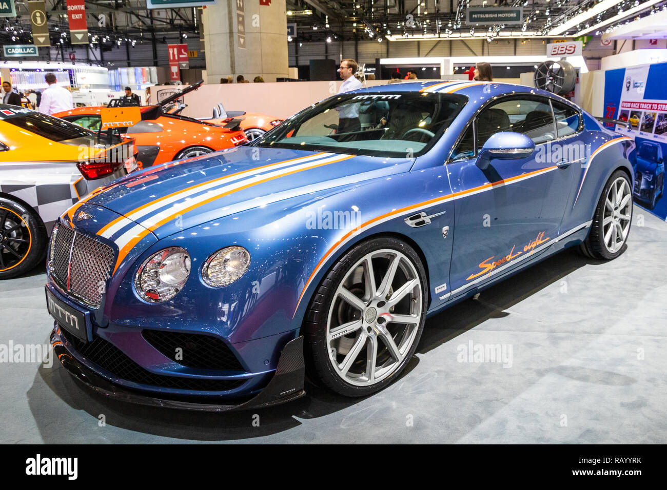 Genève, SUISSE - Le 8 mars 2017 : MTM Bentley Continental GT Birkin huit vitesse voiture de sport à l'honneur à la 87e Salon International de l'Automobile de Genève. C Banque D'Images