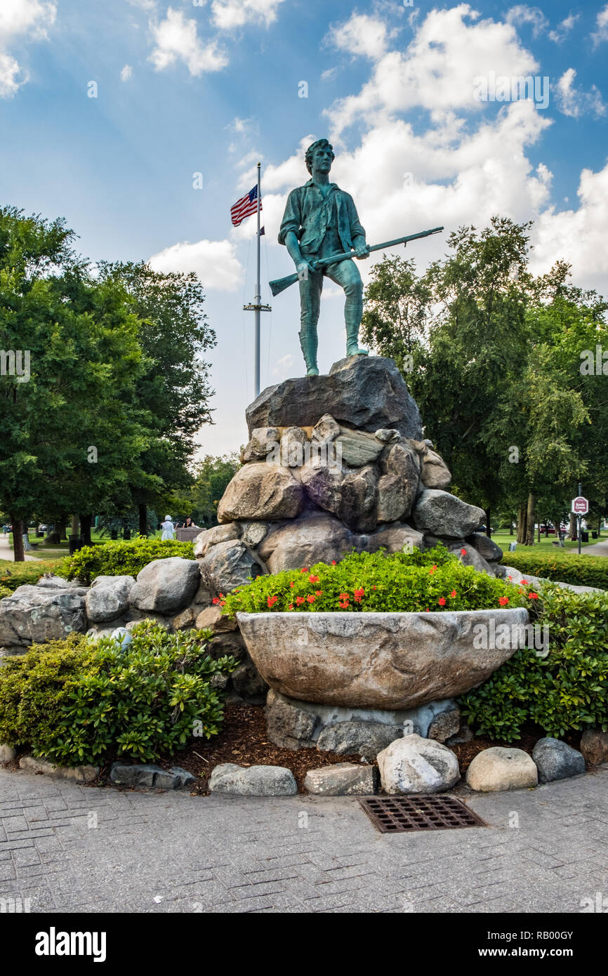 Statue Minuteman, Lexington, MA Banque D'Images