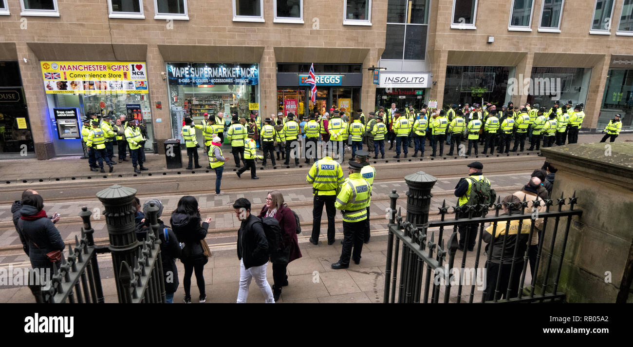 Manchester Uk 5 Janvier 2019 Gilet Jaune Protester à