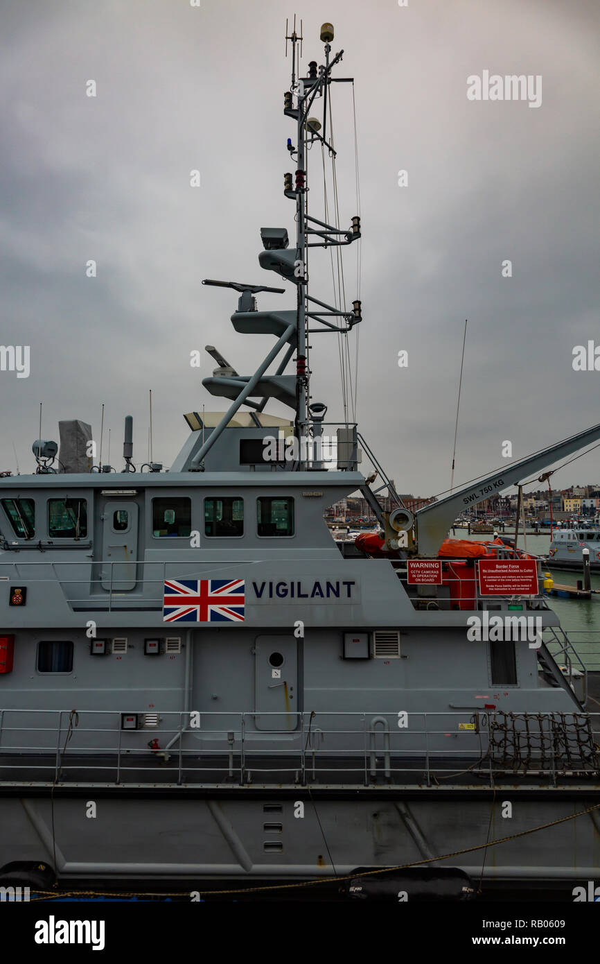 Ramsgate, Royaume-Uni. 5 janvier 2018. L'vigilants amarré dans le port de Ramsgate. Credit : ernie Jordanie/Alamy Live News Banque D'Images