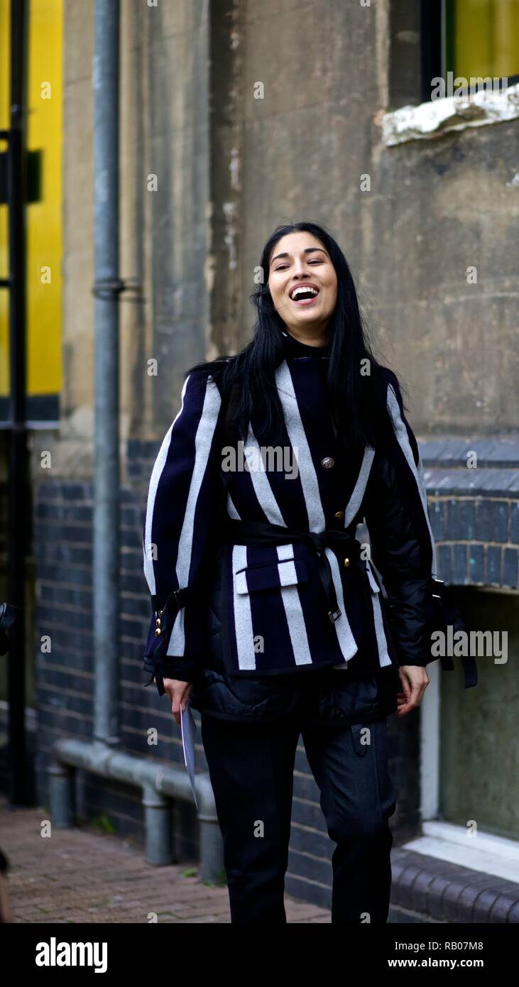 Londres, Royaume-Uni. 5e jan 2019. London Fashion Week Street Style.Hommes- Men's Fashion Week de Londres , 5e stripeJanuary 2019-UK Crédit : sherion mullings/Alamy Live News Banque D'Images