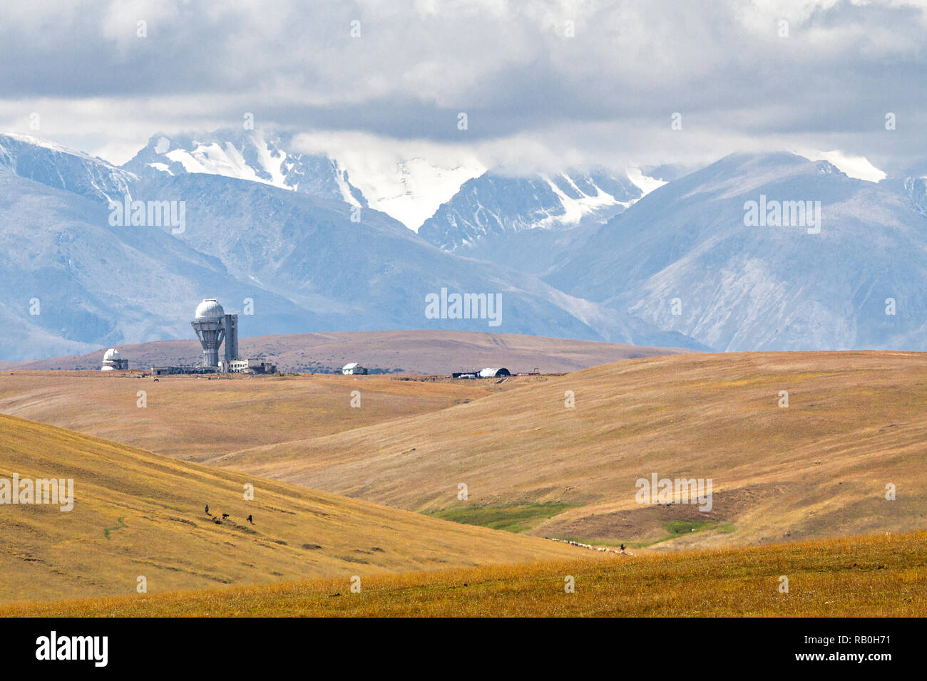 Télescope et observatoire d'Assy Plateau, le Kazakhstan. Banque D'Images