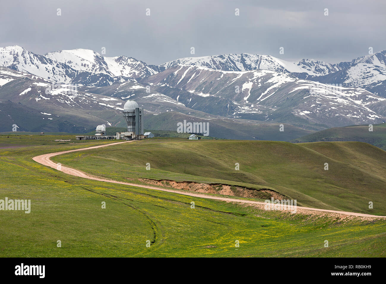 Télescope et observatoire d'Assy Plateau, le Kazakhstan. Banque D'Images