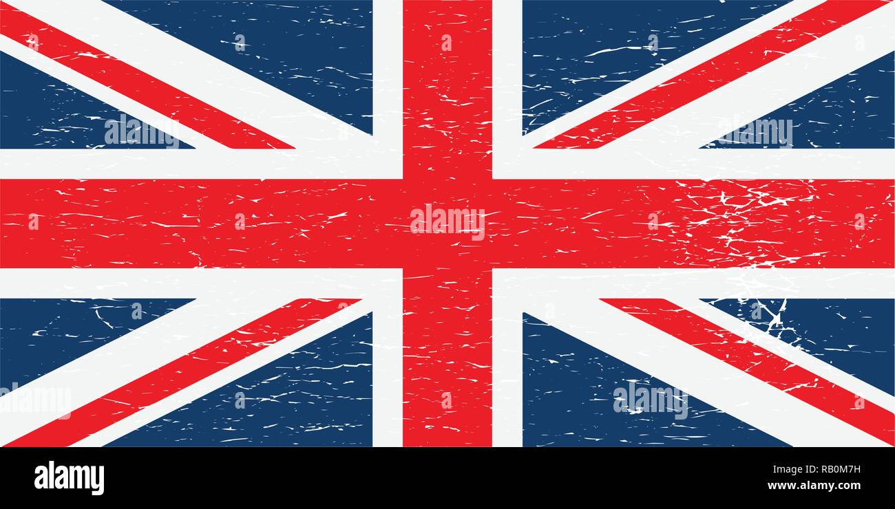 Royaume-uni Union Jack flag distressed isolés. Illustration de Vecteur