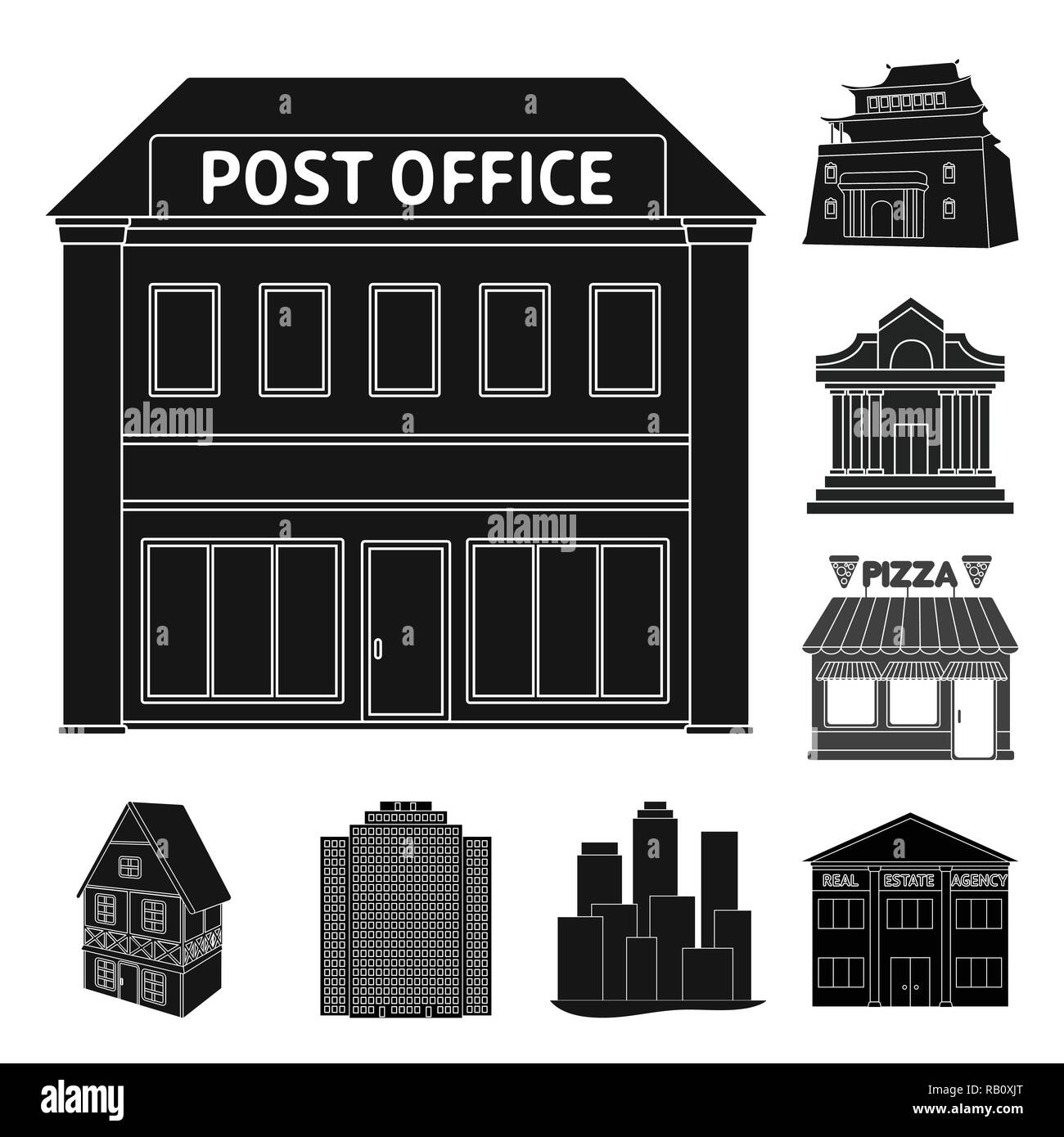 Hut,château,architecture,retro,ferme,logement,style,stable,prix,champ,tour,office de tourisme,tourisme,bâtiment,triomphale,ville,chambre,business,scolaire,hotel,boutique,théâtre,design,musée,set,icône,,illustration,collection,isolé,graphique,élément,signer,Black,simple, vecteurs vecteur , Illustration de Vecteur