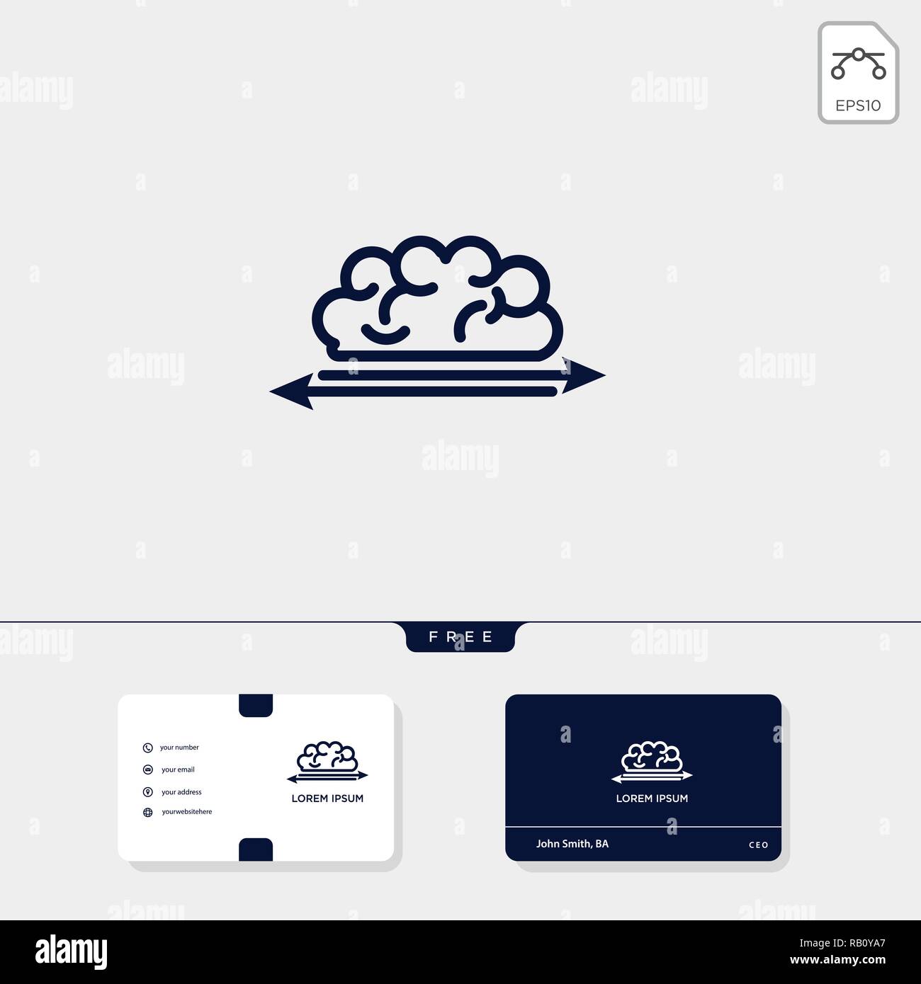 Logo premium cerveau modèle pour votre entreprise et d'affaires modèle de conception de carte :. vector illustration et le logo d'inspiration Illustration de Vecteur