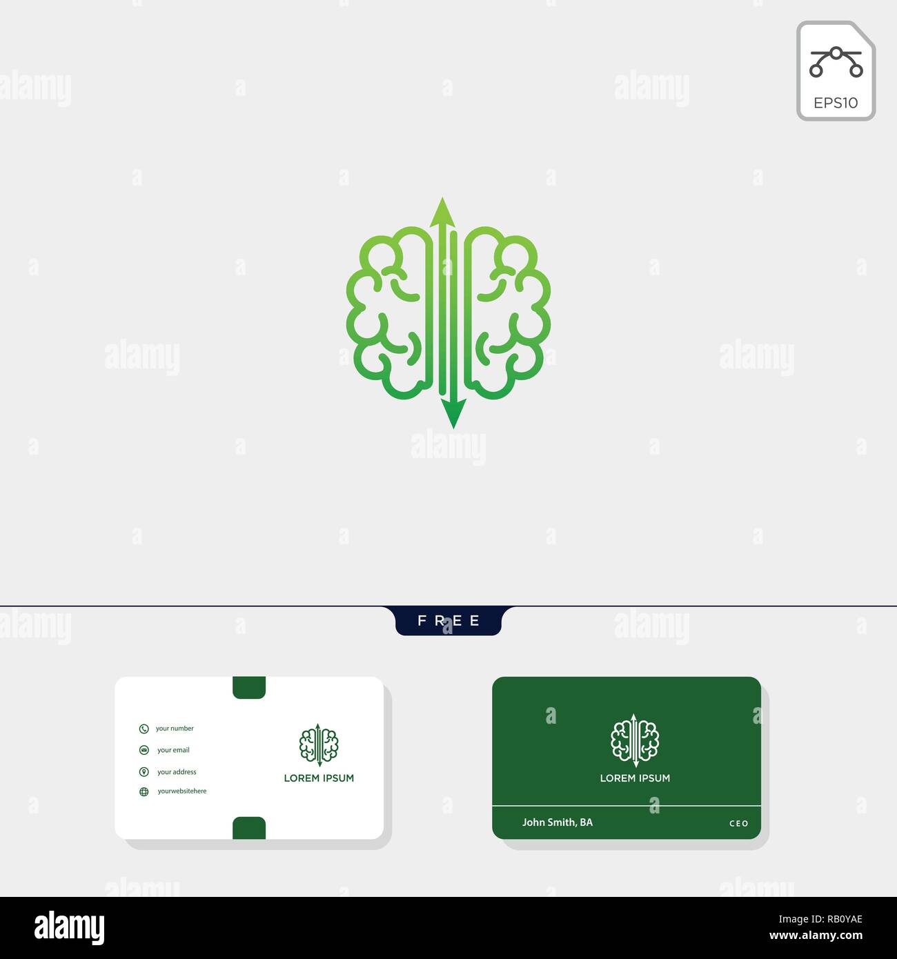 Logo premium cerveau modèle pour votre entreprise et d'affaires modèle de conception de carte :. vector illustration et le logo d'inspiration Illustration de Vecteur