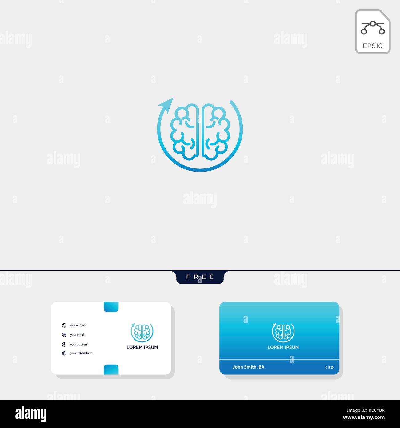 Logo premium cerveau modèle pour votre entreprise et d'affaires modèle de conception de carte :. vector illustration et le logo d'inspiration Illustration de Vecteur
