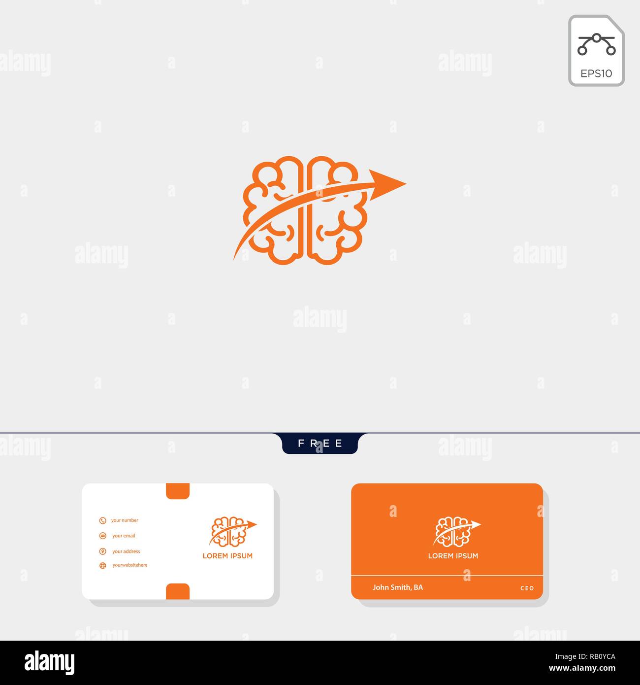 Logo premium cerveau modèle pour votre entreprise et d'affaires modèle de conception de carte :. vector illustration et le logo d'inspiration Illustration de Vecteur