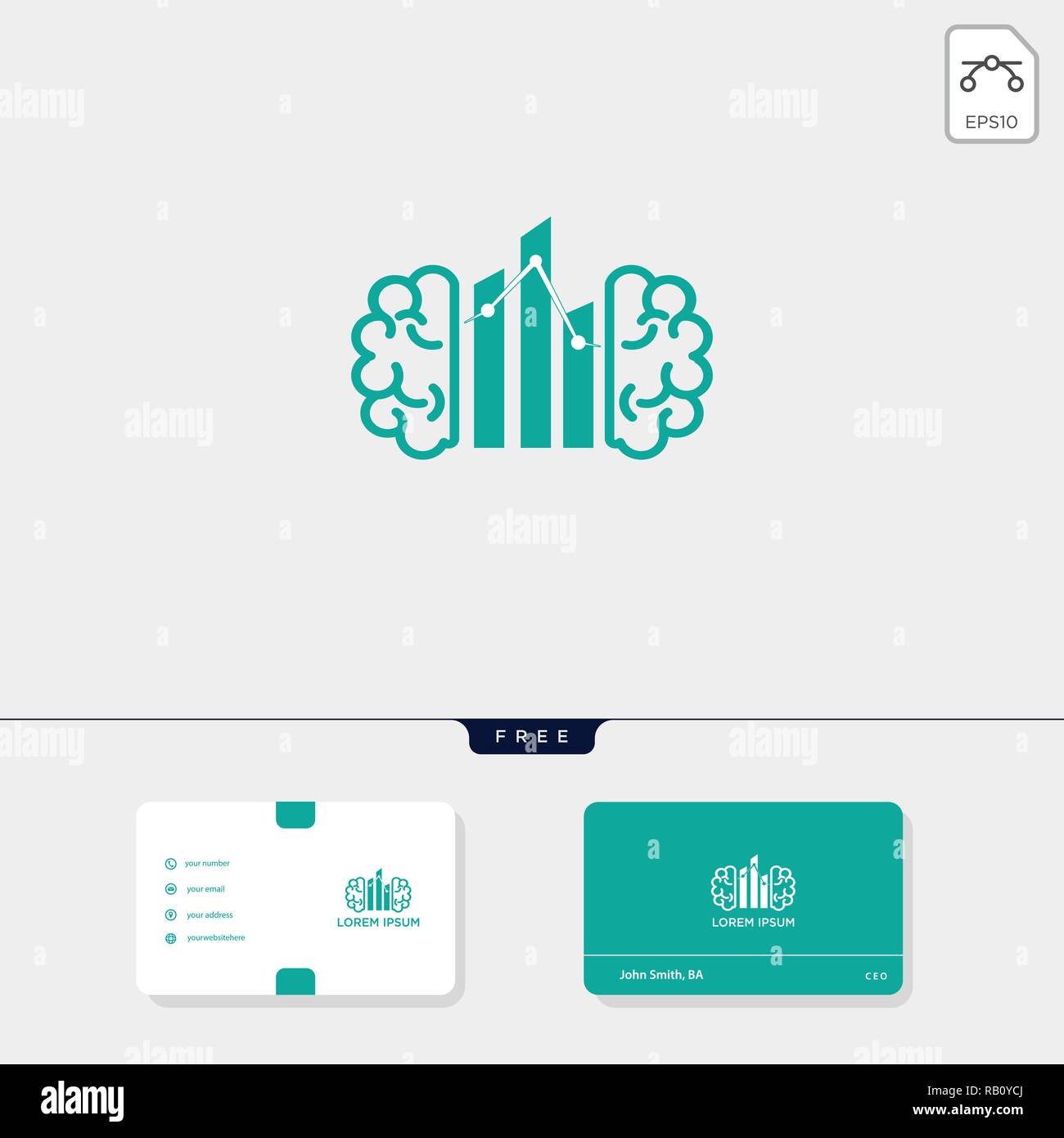 Logo premium cerveau modèle pour votre entreprise et d'affaires modèle de conception de carte :. vector illustration et le logo d'inspiration Illustration de Vecteur