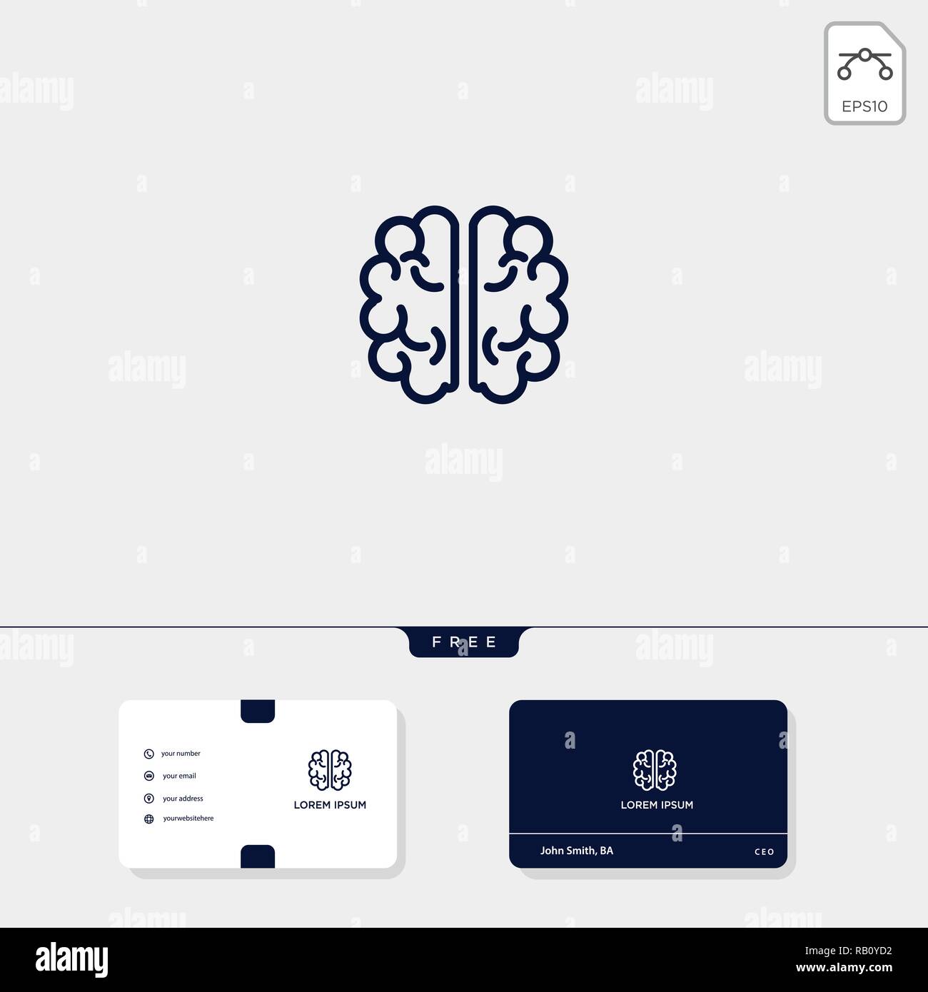 Logo premium cerveau modèle pour votre entreprise et d'affaires modèle de conception de carte :. vector illustration et le logo d'inspiration Illustration de Vecteur