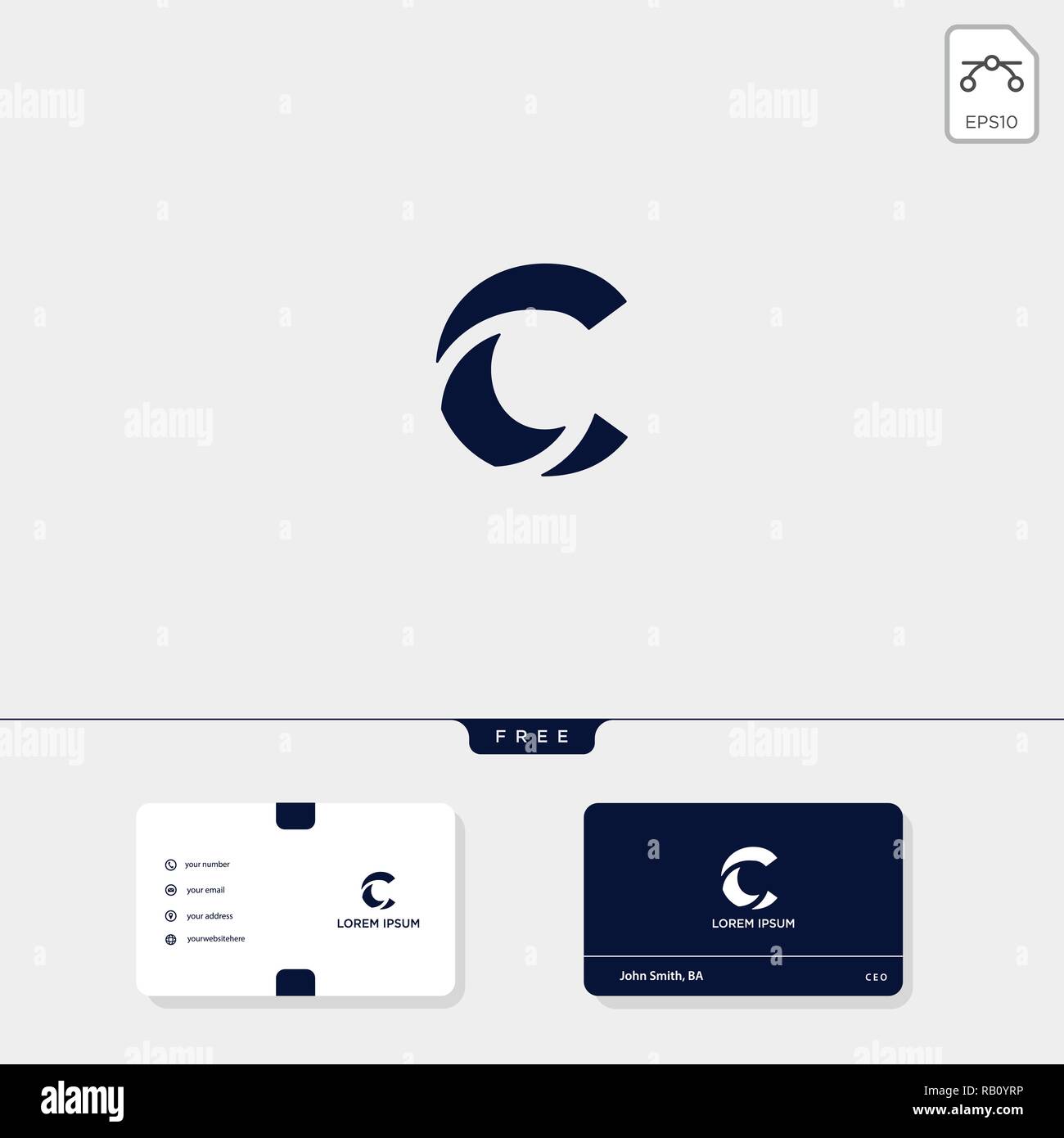 C Initial, CC creative modèle logo et carte de visite modèle de conception :. vector illustration et le logo d'inspiration Illustration de Vecteur