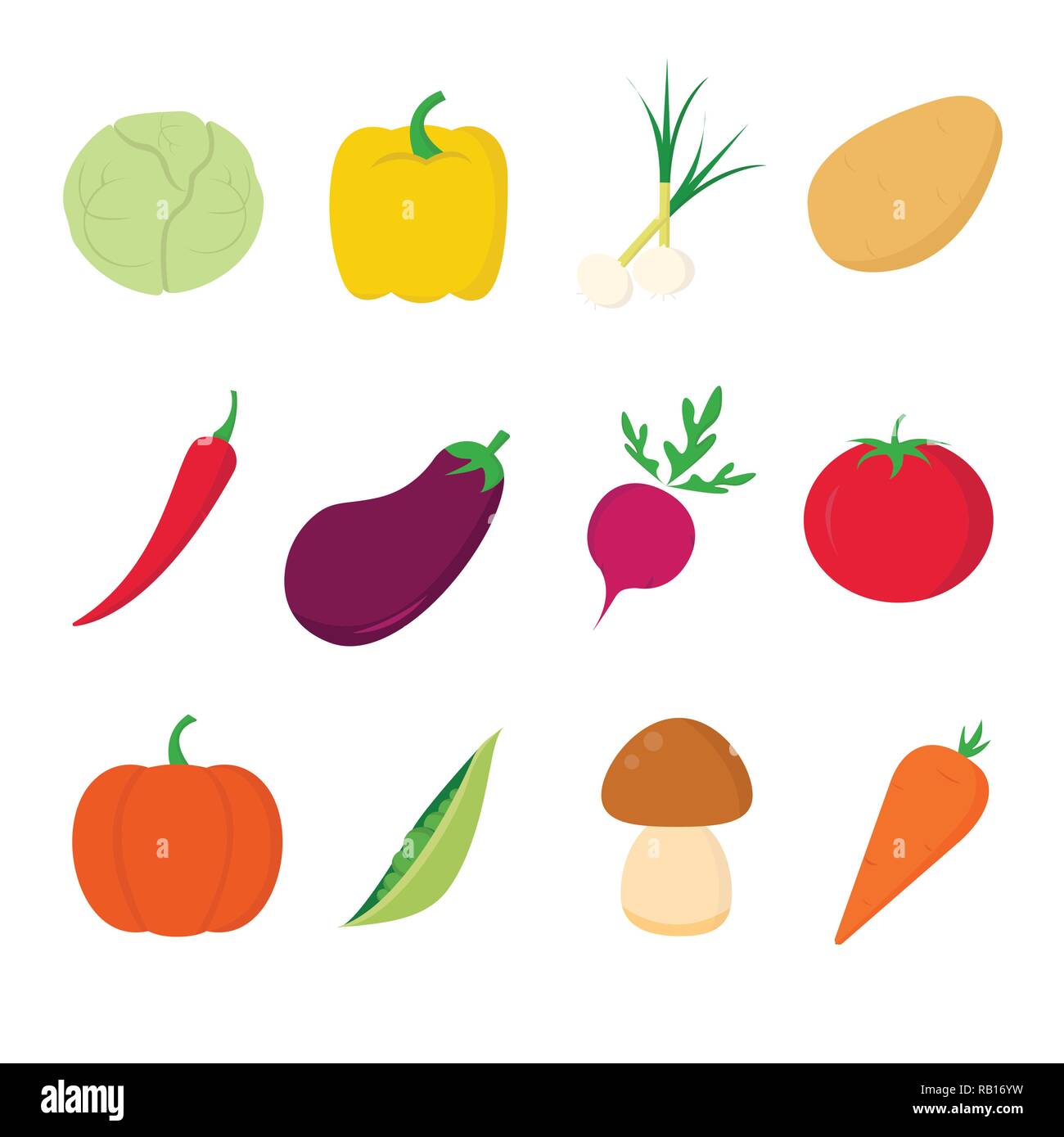 Les légumes d'icônes sur fond blanc pour la conception graphique et web, simple signe vecteur moderne. Concept de l'Internet. Symbole à la mode pour la conception de site web site web application mobile ou bouton. Illustration de Vecteur