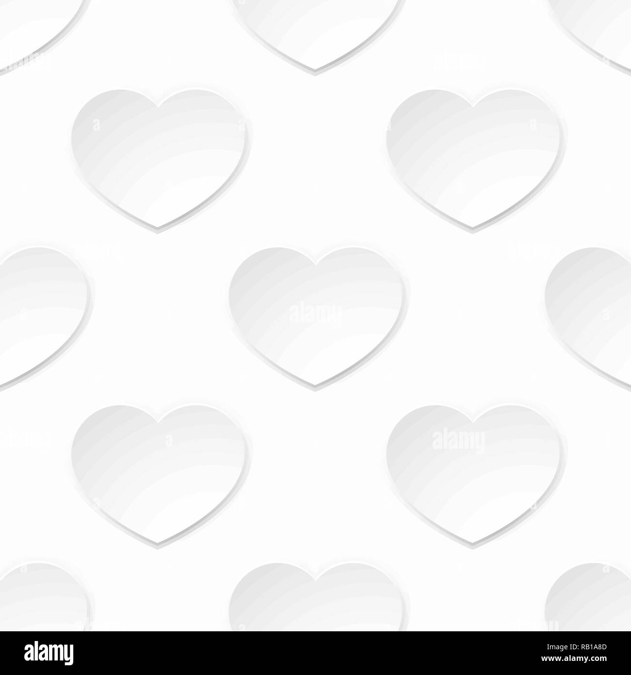 Papier blanc coeur Valentines Fond transparent Illustration de Vecteur