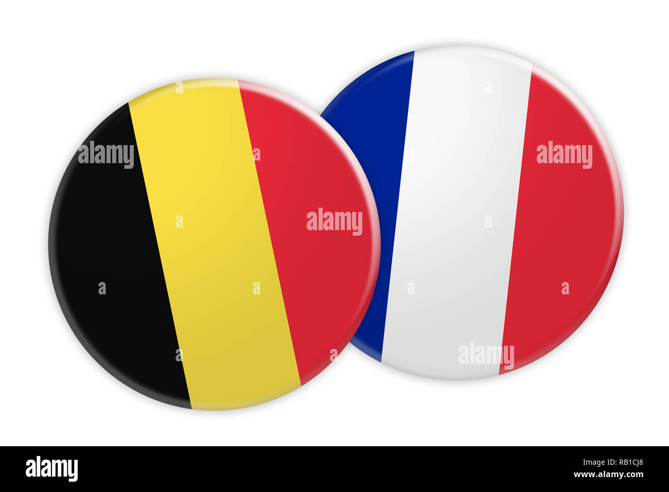 News Concept Drapeau Belgique Drapeau France Sur Bouton Bouton 3d Illustration Sur Fond Blanc Photo Stock Alamy