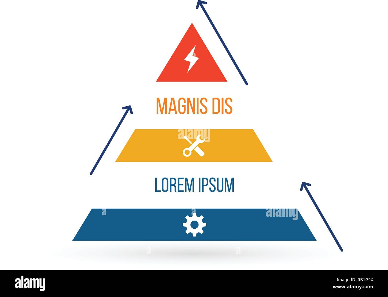 Élément infographique triangle. télévision graphique, diagramme, schéma, graphique avec 3 étapes et des flèches, des options, des pièces, des processus avec l'utilisation des icônes. vector illustrat Illustration de Vecteur