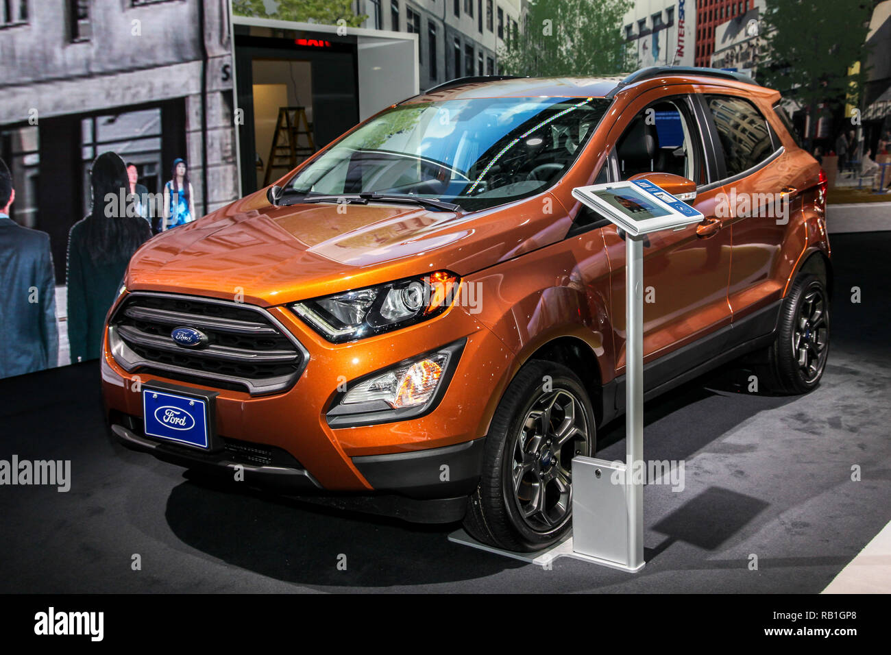 NEW YORK CITY-MARS 28 : Ford Ecosport SES montré au New York International Auto Show 2018, au Jacob Javits Center. C'était aperçu presse jour O Banque D'Images