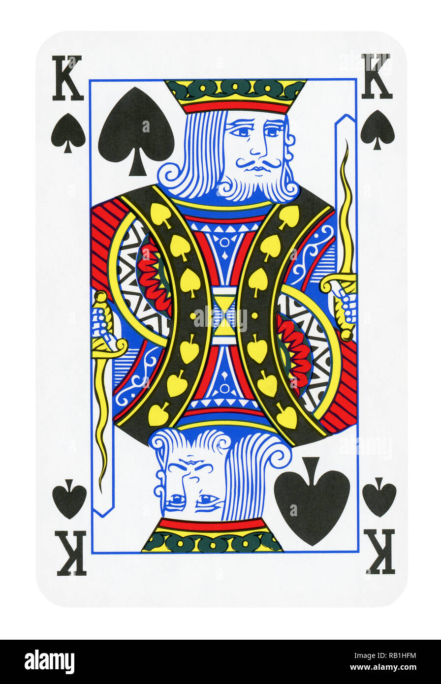 Le Roi de pique jeu de carte - isolated on white (chemin inclus) Banque D'Images