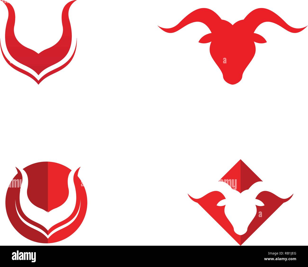 Bull horn et symboles logo template vector icons Illustration de Vecteur