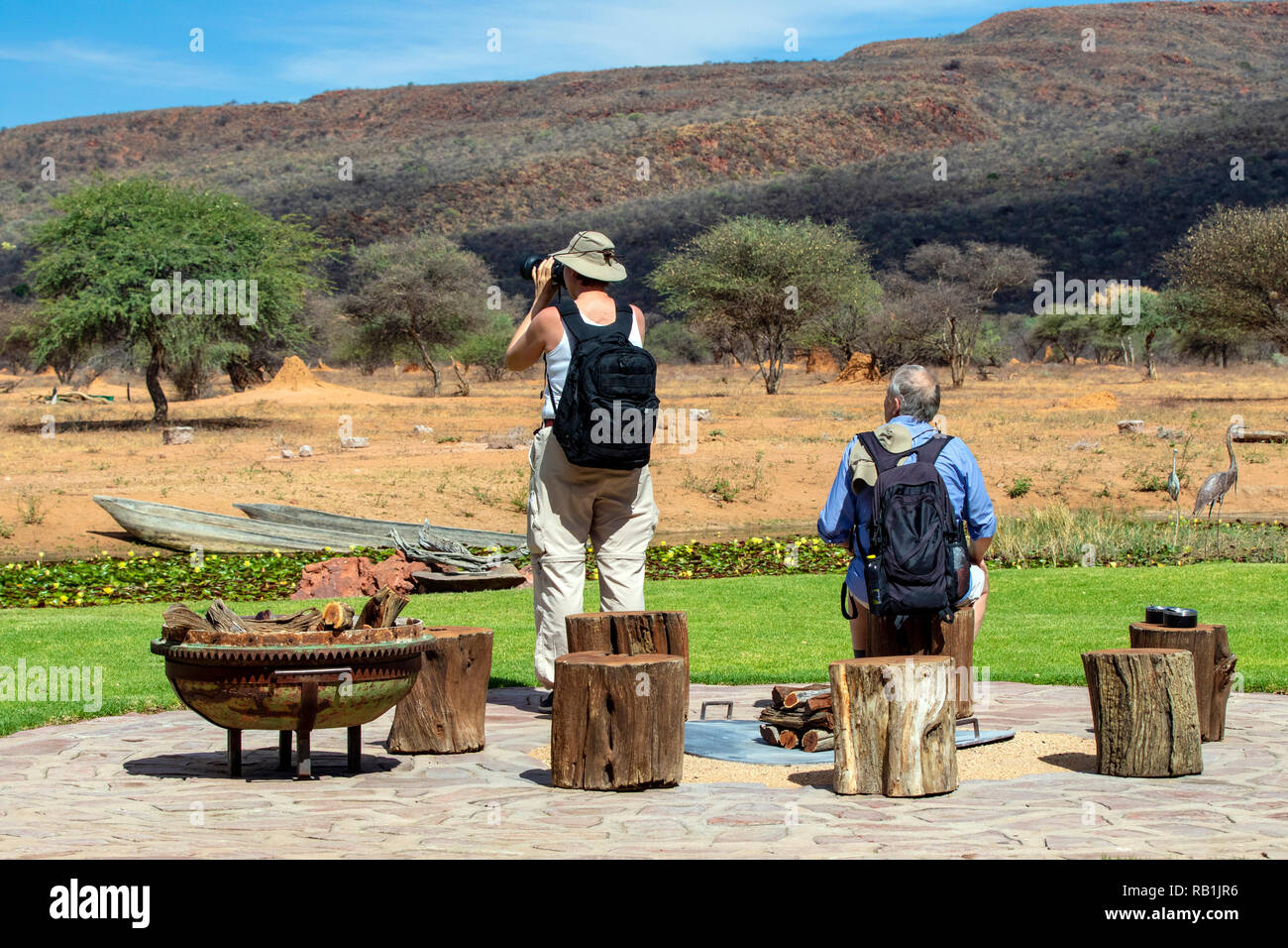 Vous pourrez observer des animaux sauvages à Okonjima Okonjima Bush Camp, réserve naturelle, la Namibie, l'Afrique Banque D'Images