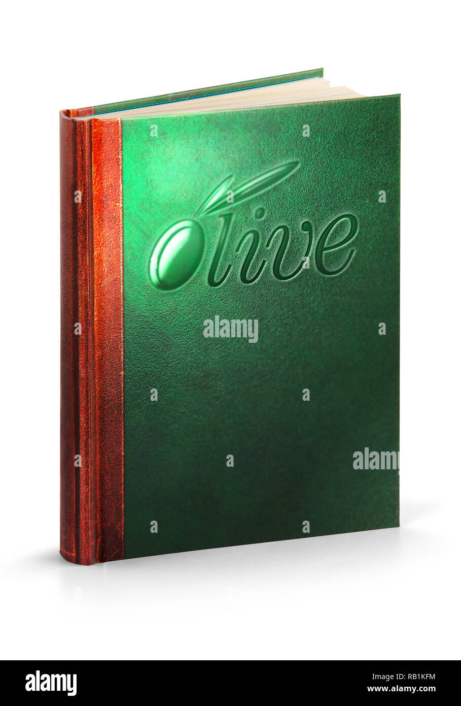 Livre de l'olive - livre relié cuir avec clipping path Banque D'Images