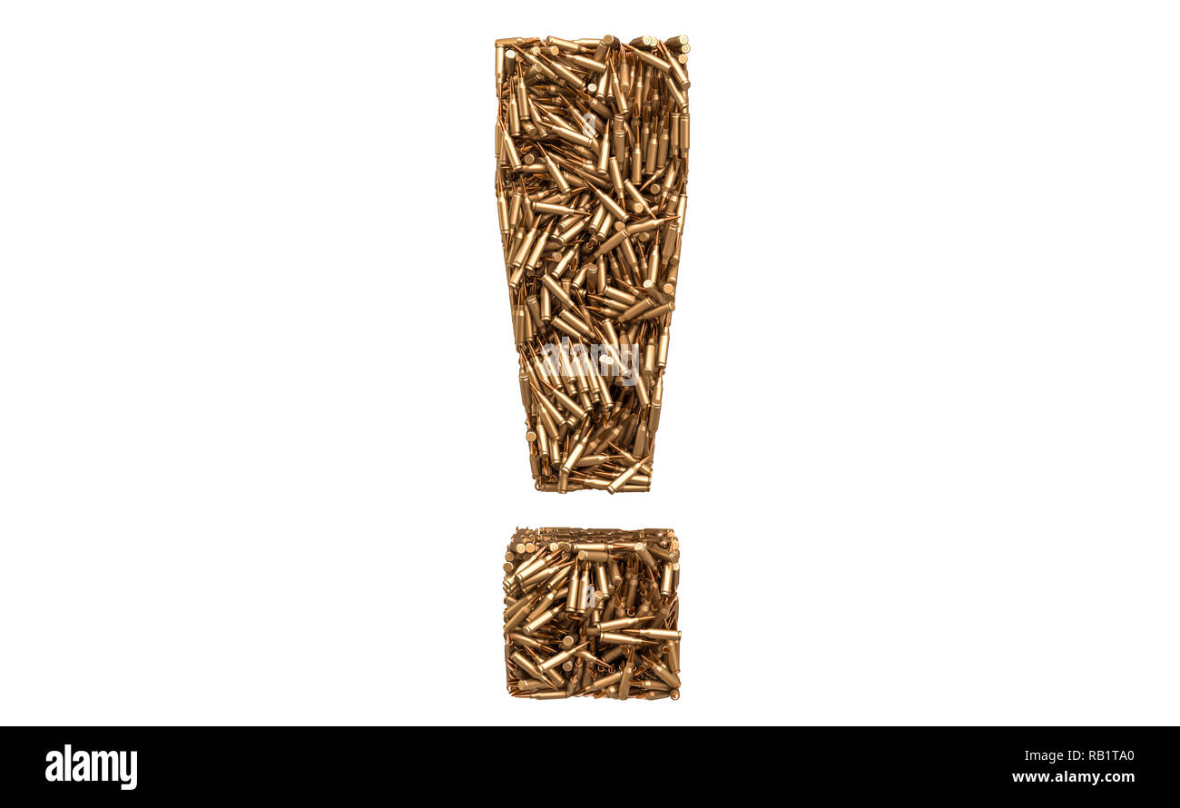 Exclamation des balles, rendu 3D isolé sur fond blanc Banque D'Images