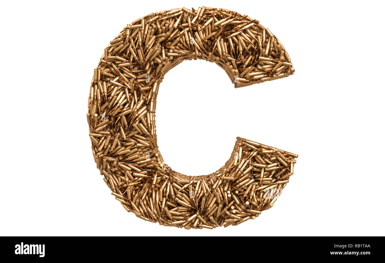 Lettre C des balles, rendu 3D isolé sur fond blanc Banque D'Images