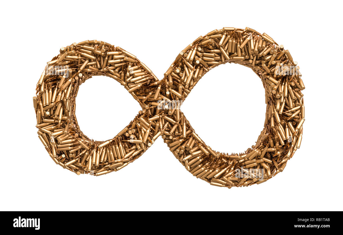 Symbole de l'infini des balles, rendu 3D isolé sur fond blanc Banque D'Images