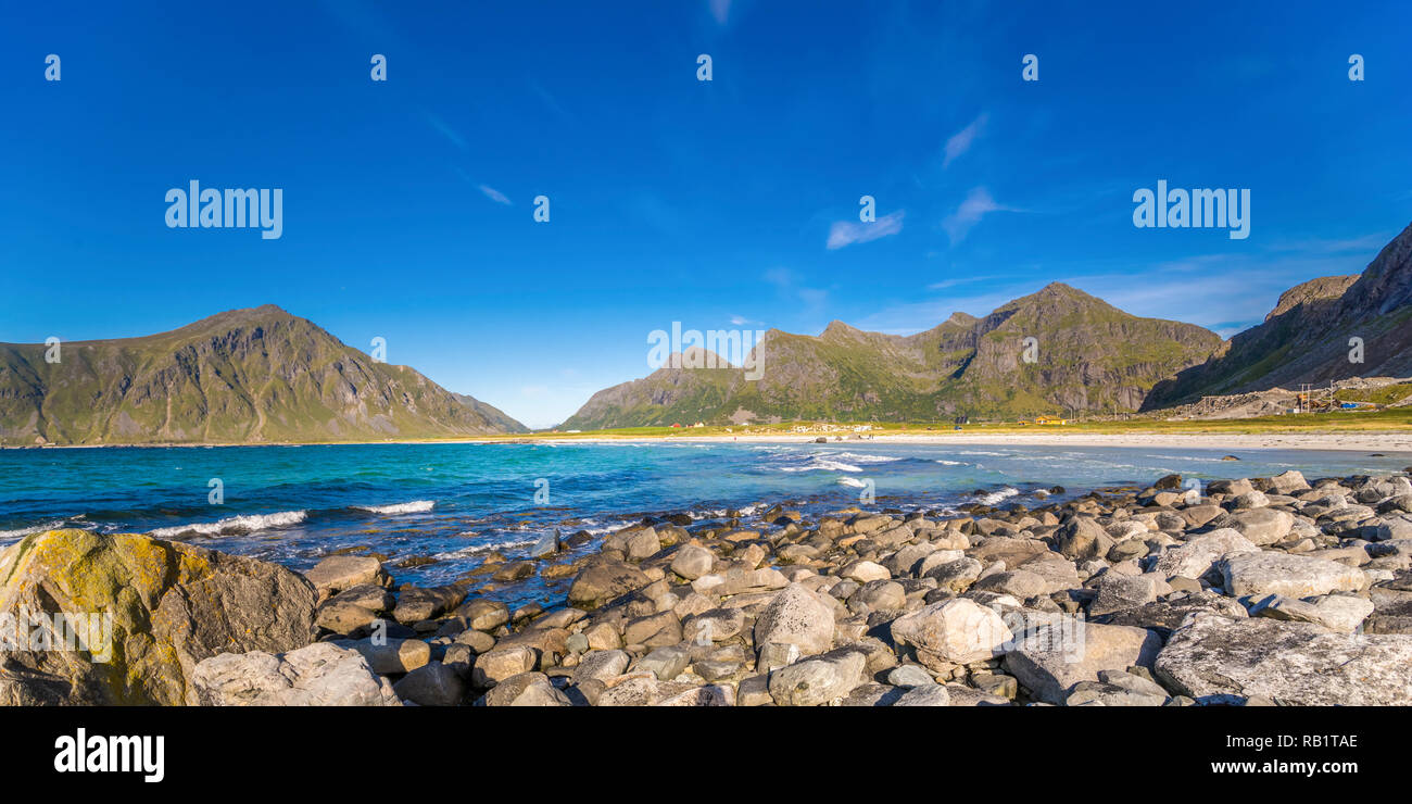 Ramberg Beach, Lofoten, Norvège Banque D'Images