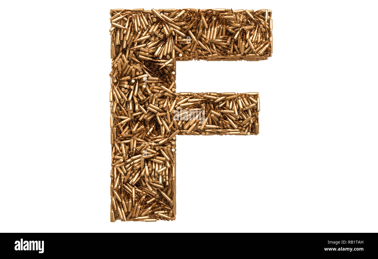 Lettre F des balles, rendu 3D isolé sur fond blanc Banque D'Images