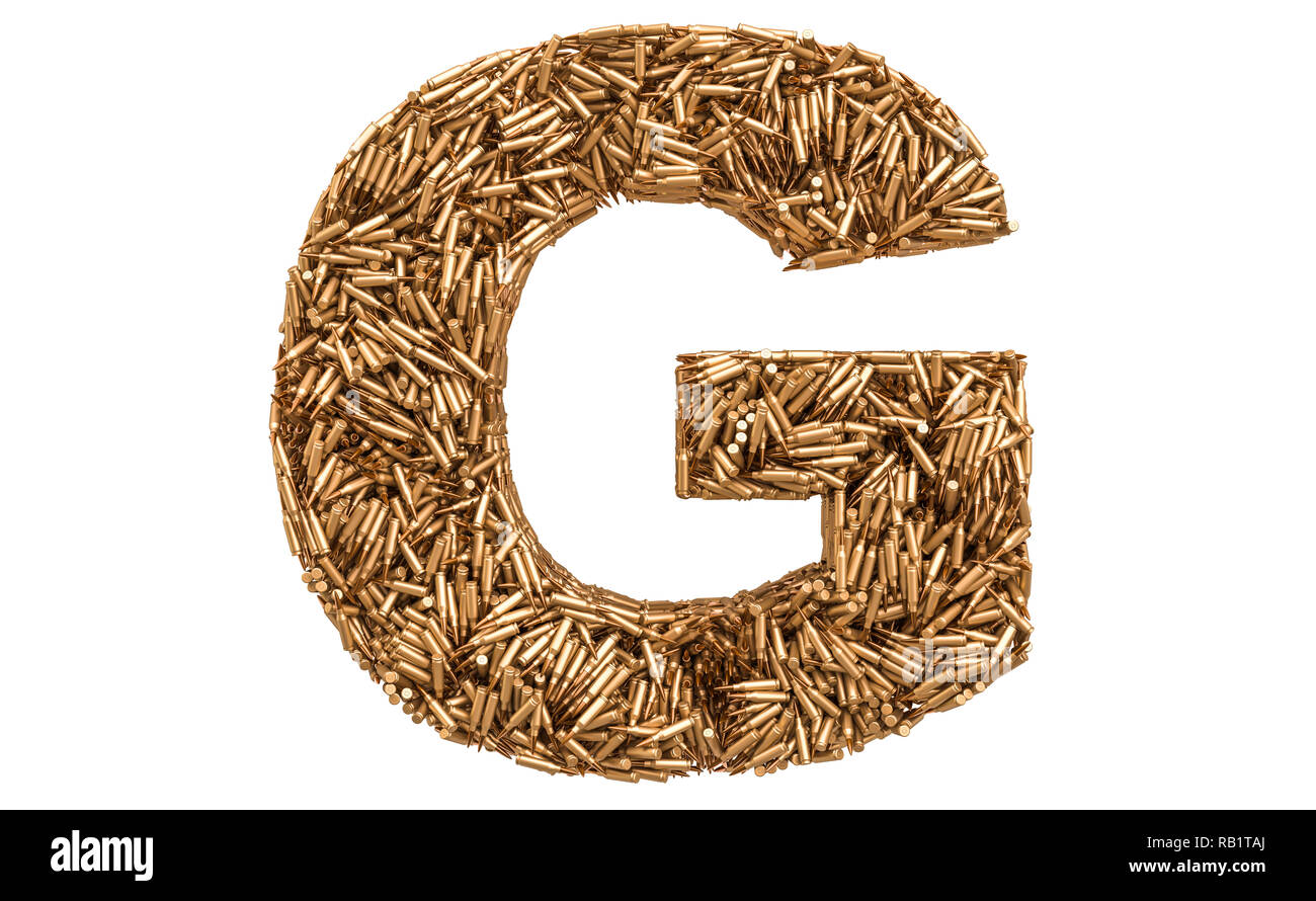 Lettre G des balles, rendu 3D isolé sur fond blanc Banque D'Images