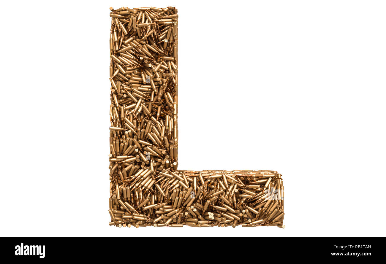 Lettre L des balles, rendu 3D isolé sur fond blanc Banque D'Images