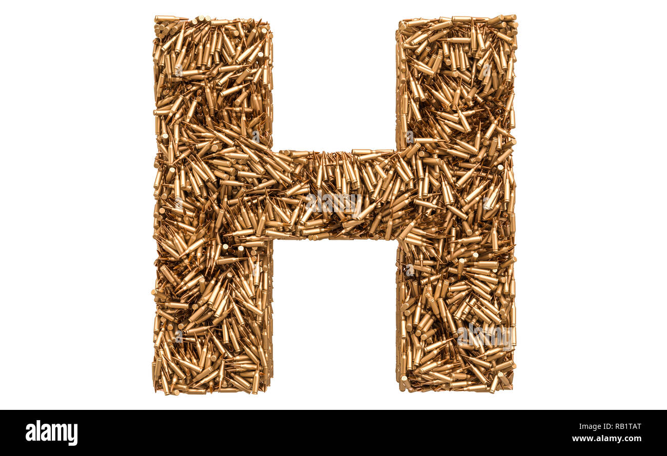 Lettre H des balles, rendu 3D isolé sur fond blanc Banque D'Images