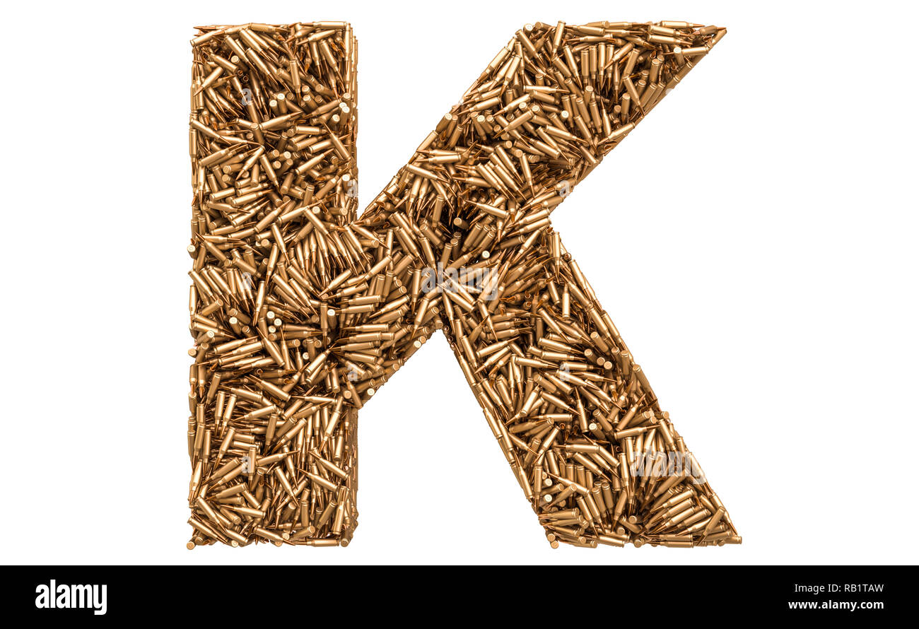 Lettre K des balles, rendu 3D isolé sur fond blanc Banque D'Images