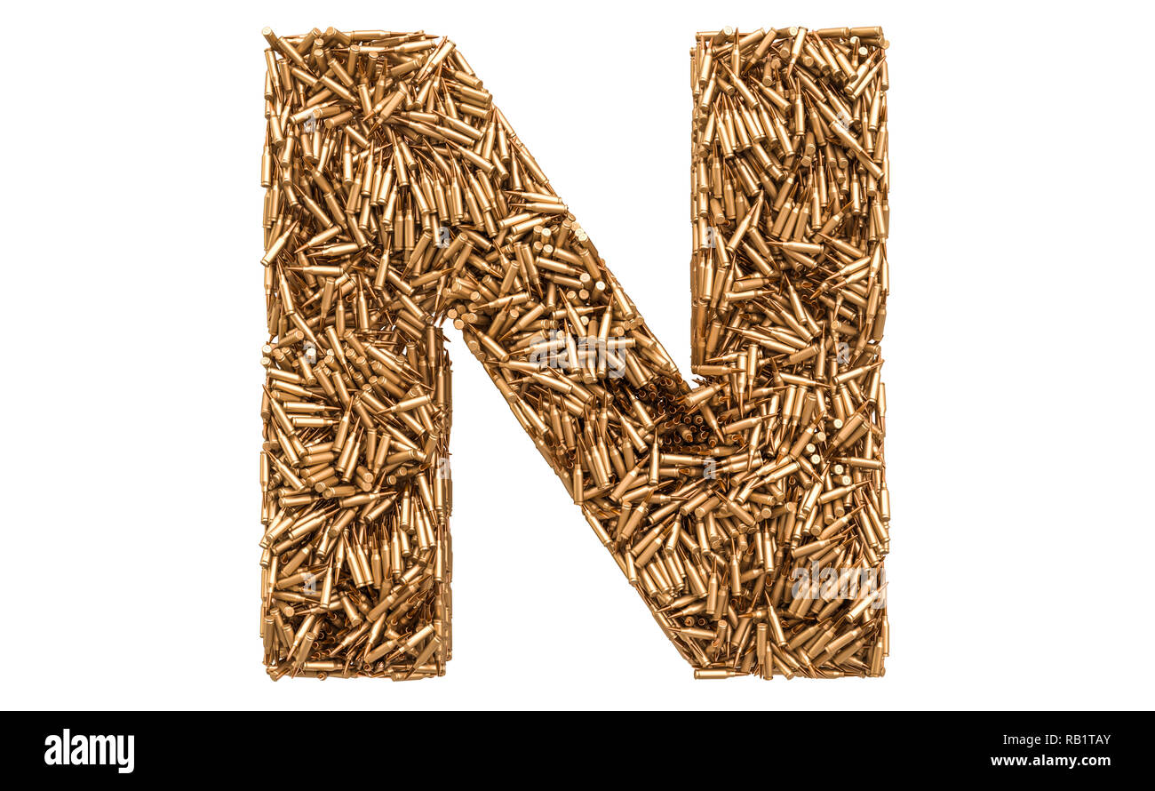 Lettre N des balles, rendu 3D isolé sur fond blanc Banque D'Images