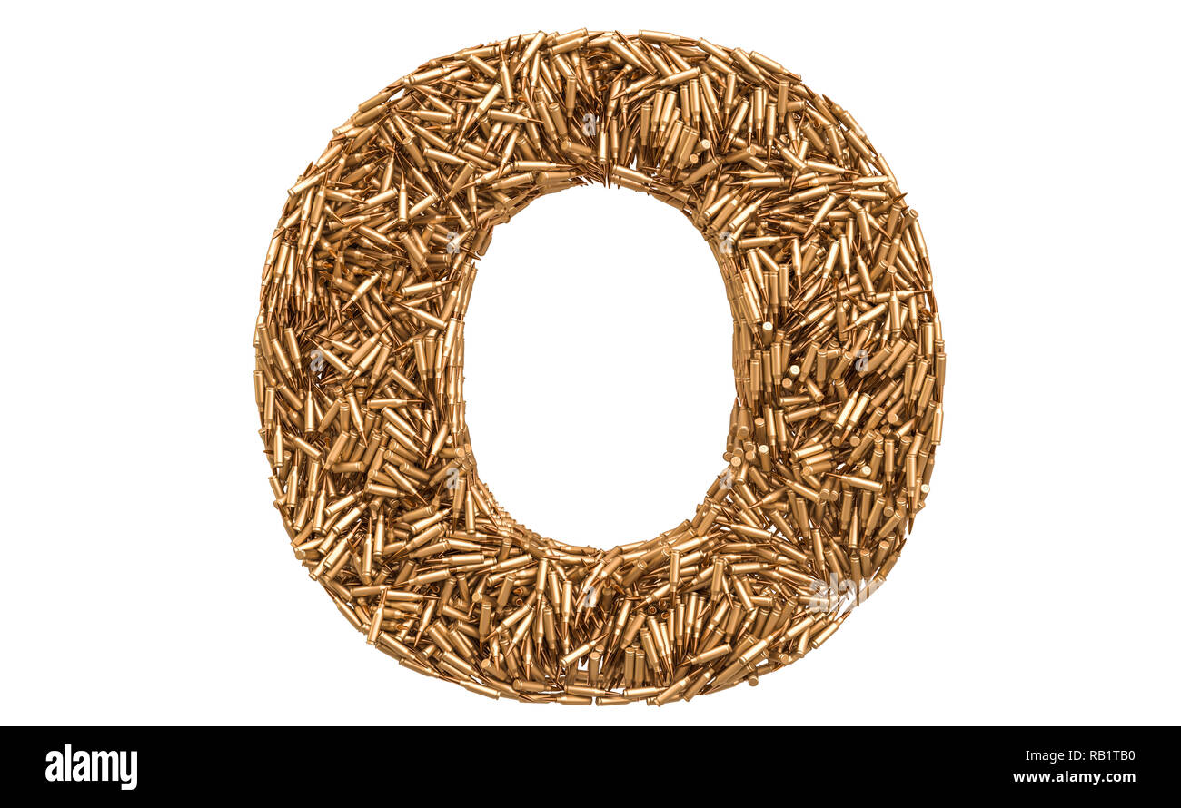 Lettre O des balles, rendu 3D isolé sur fond blanc Banque D'Images