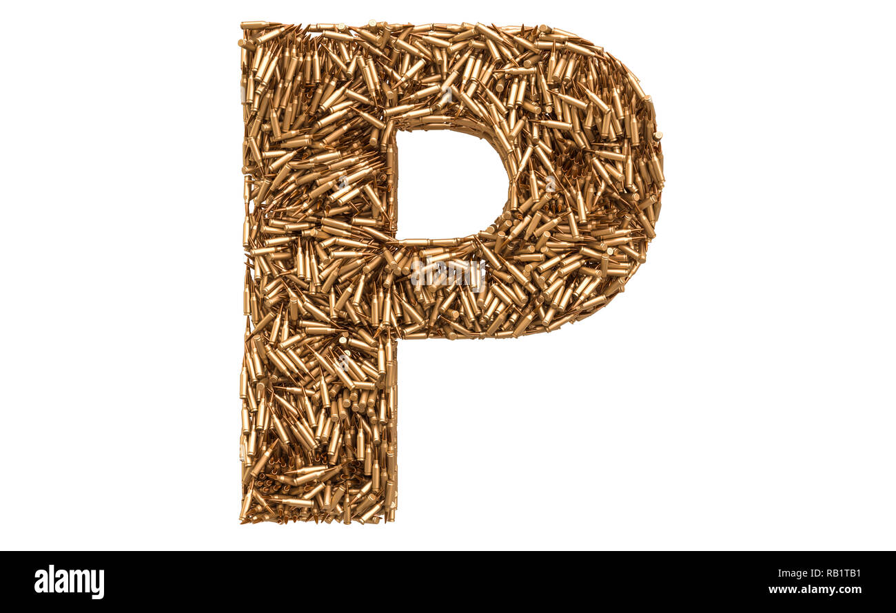 Lettre P des balles, rendu 3D isolé sur fond blanc Banque D'Images