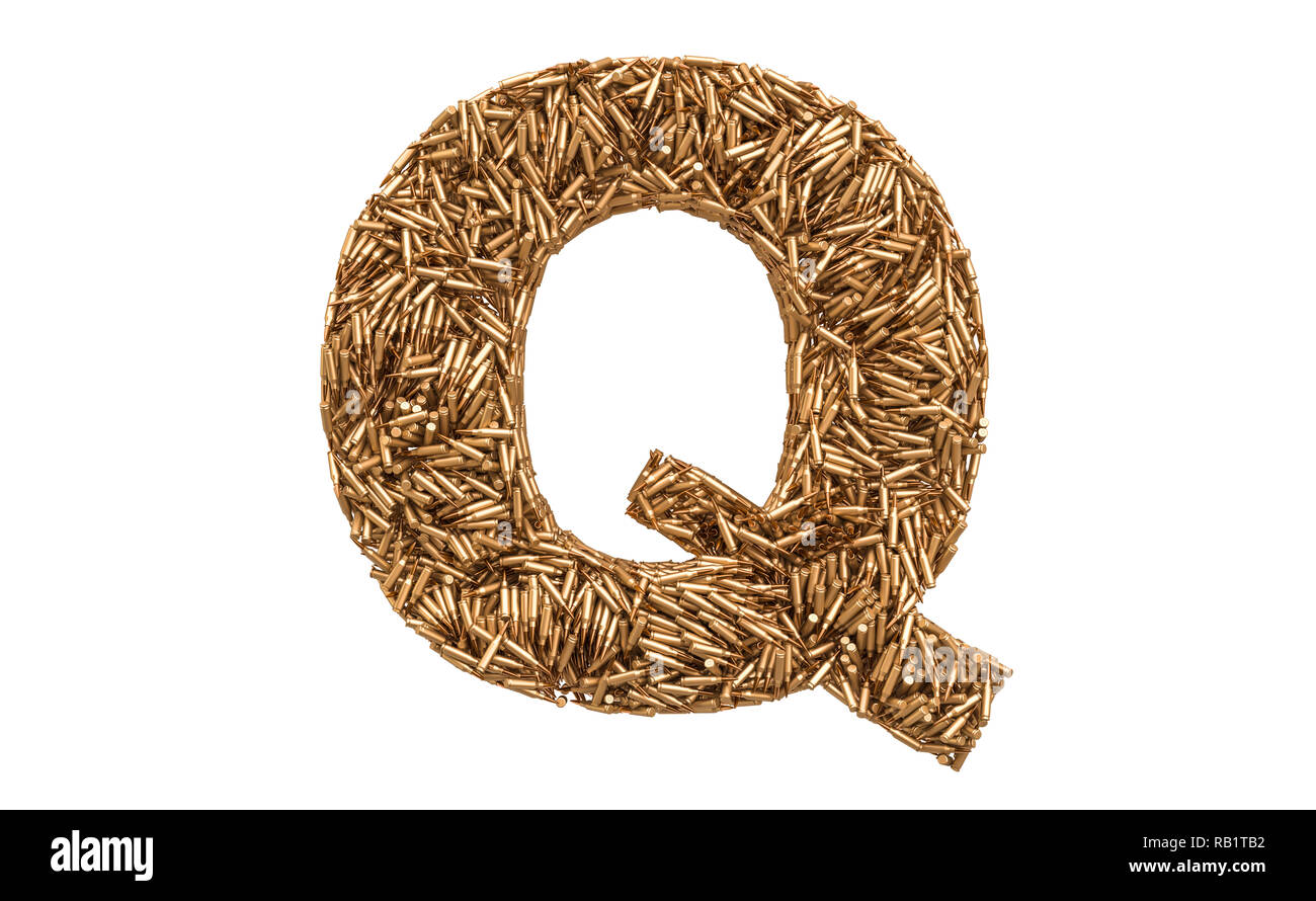Lettre Q des balles, rendu 3D isolé sur fond blanc Banque D'Images
