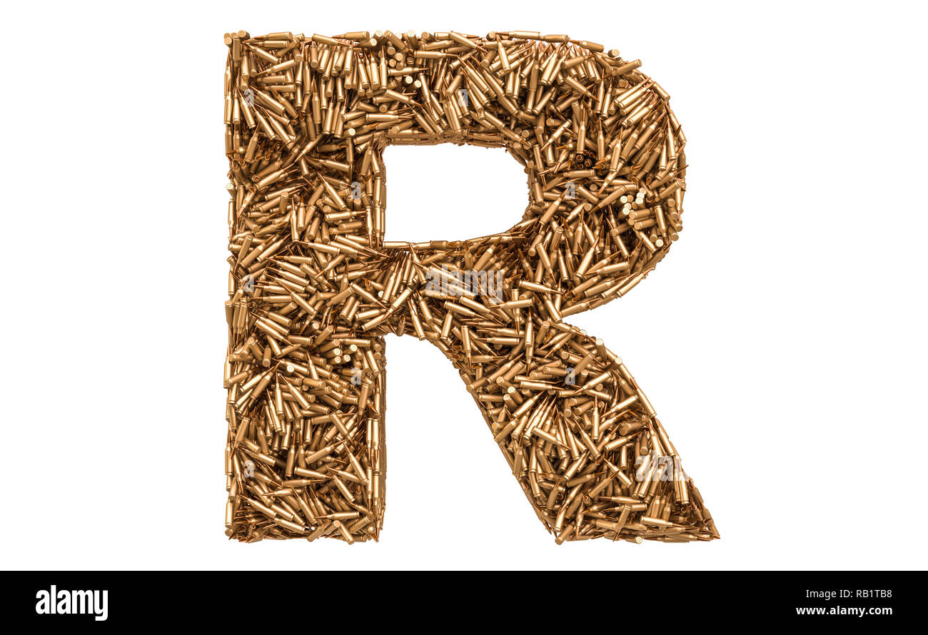 Lettre R des balles, rendu 3D isolé sur fond blanc Banque D'Images