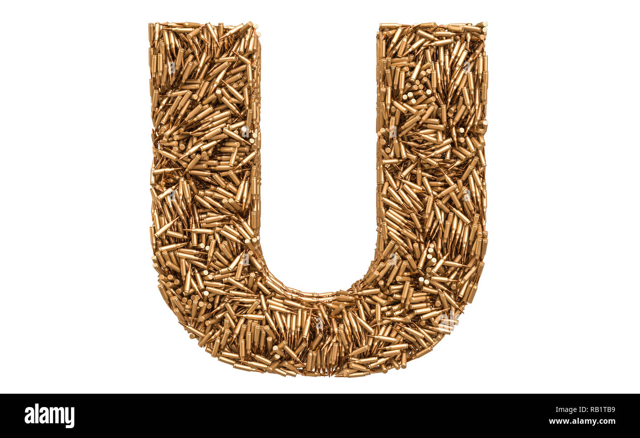 Lettre U des balles, rendu 3D isolé sur fond blanc Banque D'Images