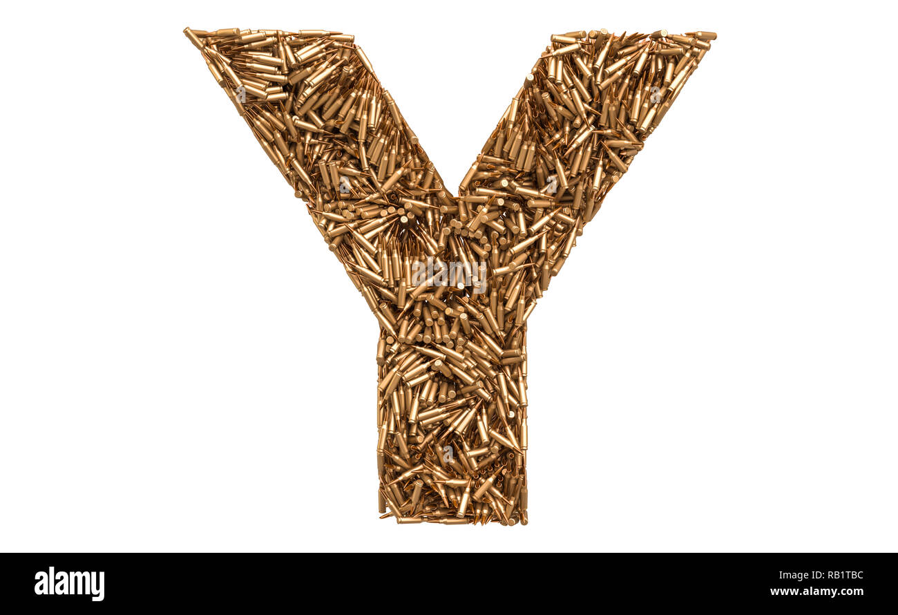 Lettre Y des balles, rendu 3D isolé sur fond blanc Banque D'Images
