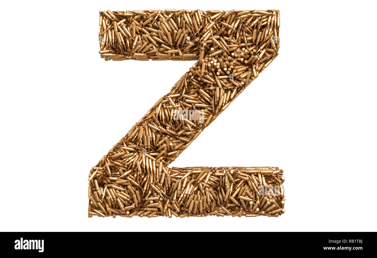 Lettre Z des balles, rendu 3D isolé sur fond blanc Banque D'Images