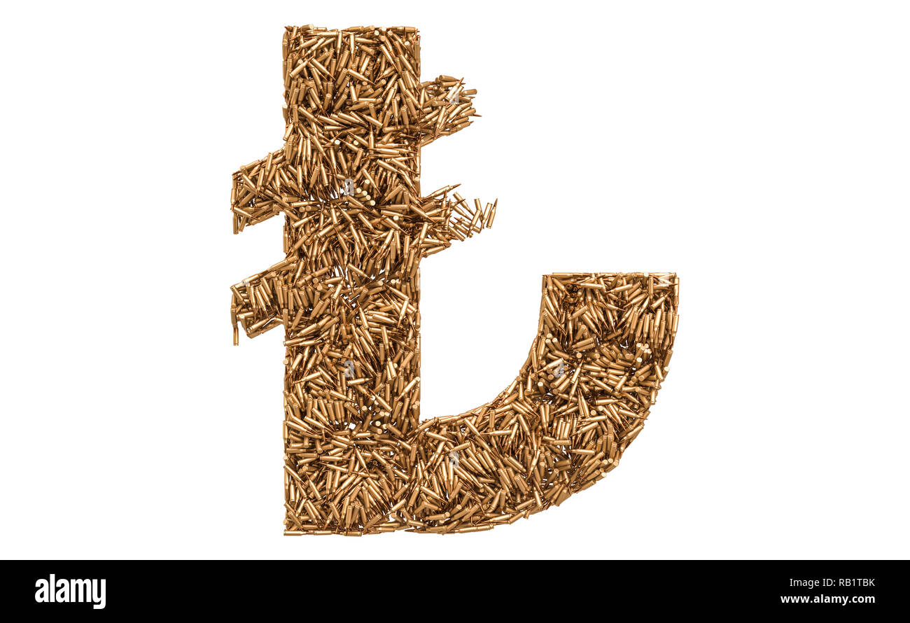 Cri symbole à partir de balles, le rendu 3D isolé sur fond blanc Banque D'Images