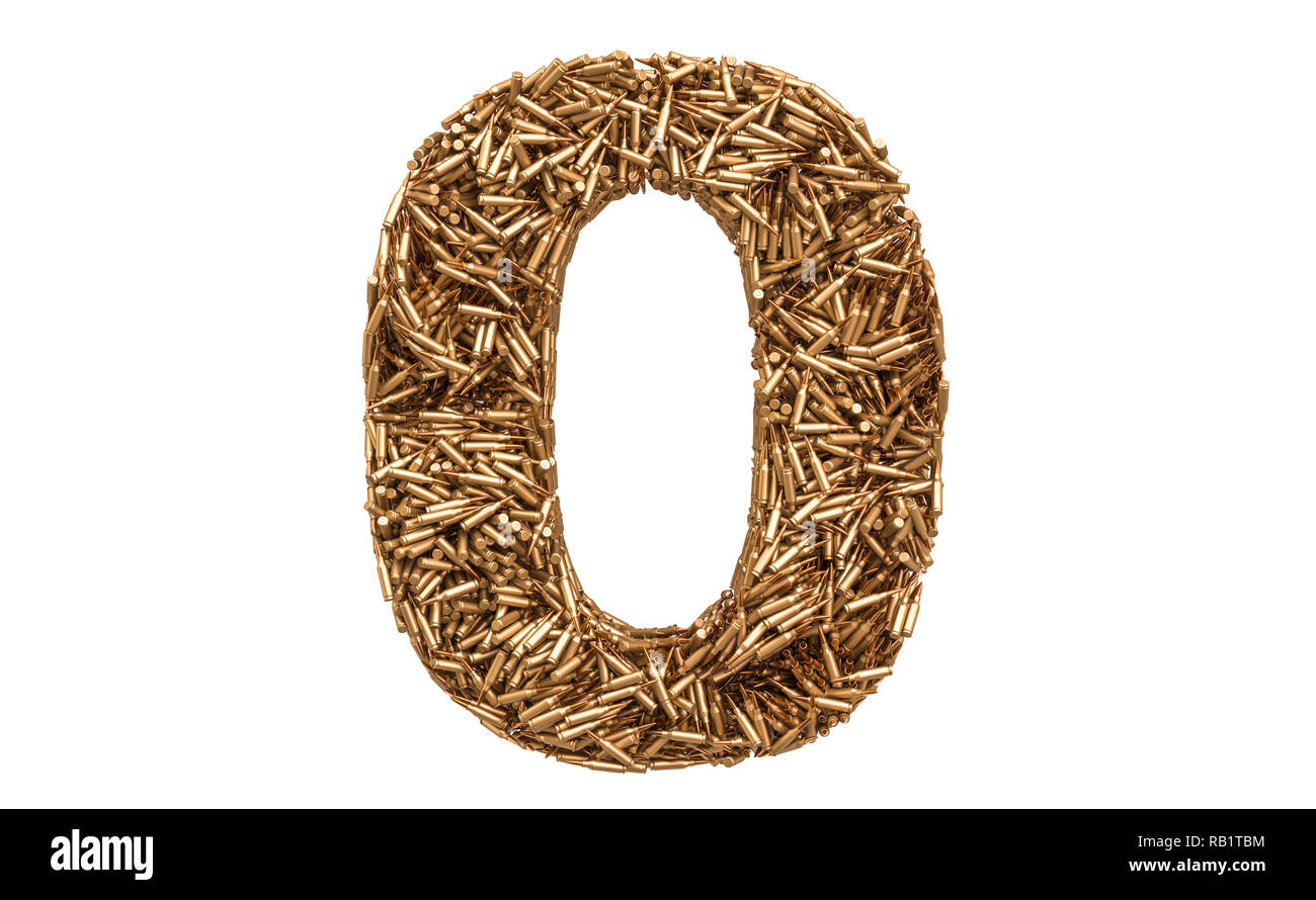 Numéro 0 des balles, rendu 3D isolé sur fond blanc Banque D'Images