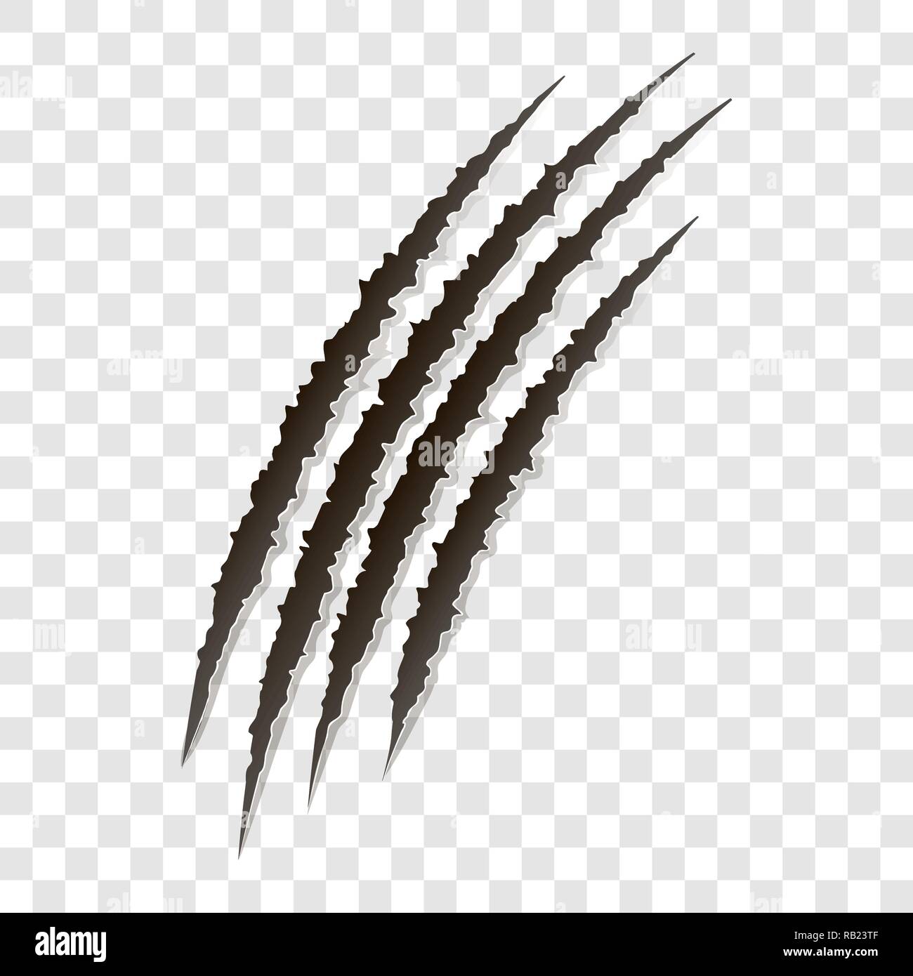 Griffes de fantaisie rayures - vector isolés. Coupe griffes chat animal, chien, tigre, lion, Illustration de Vecteur