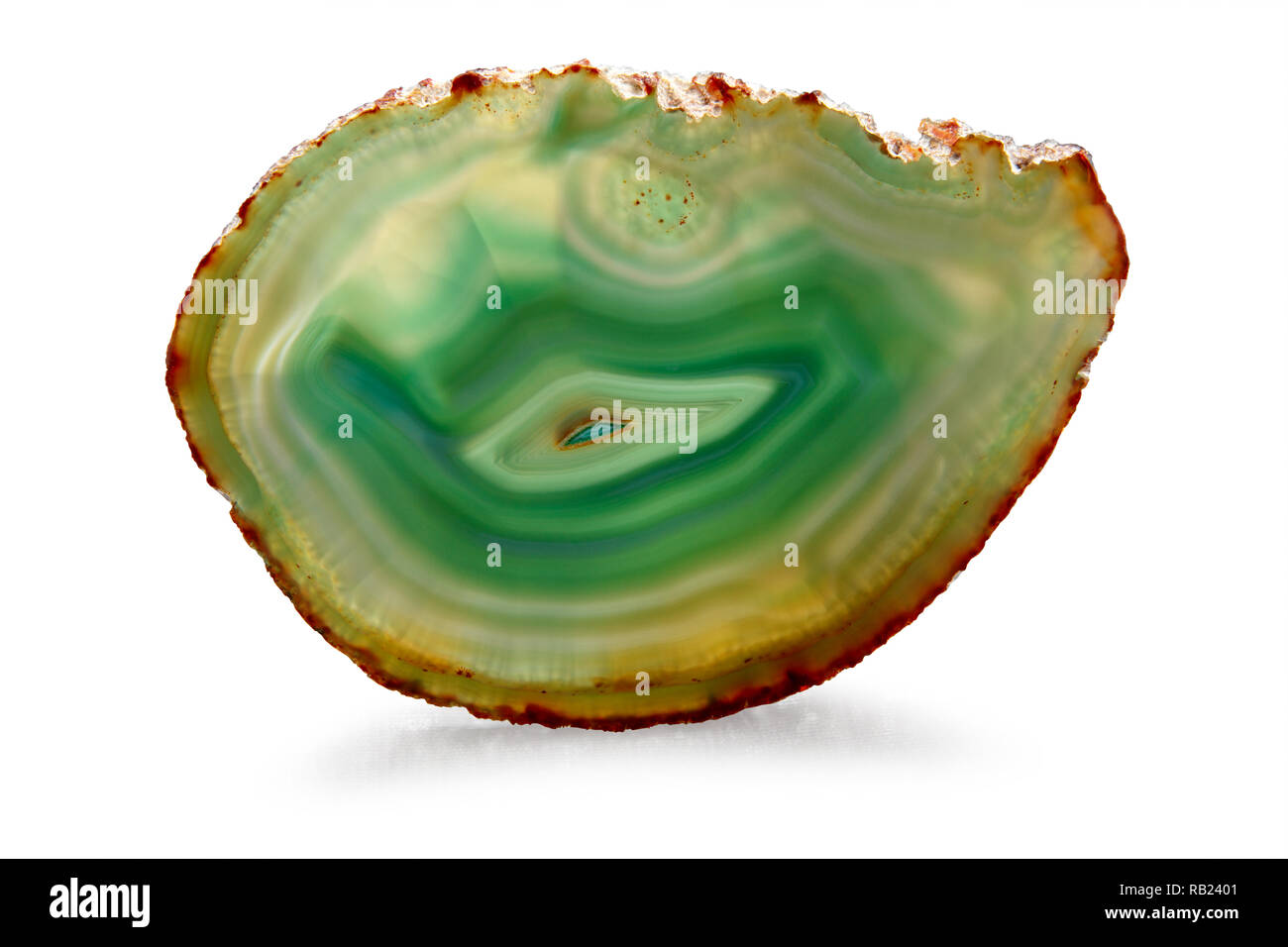 Agate verte- poli clipping path Banque D'Images