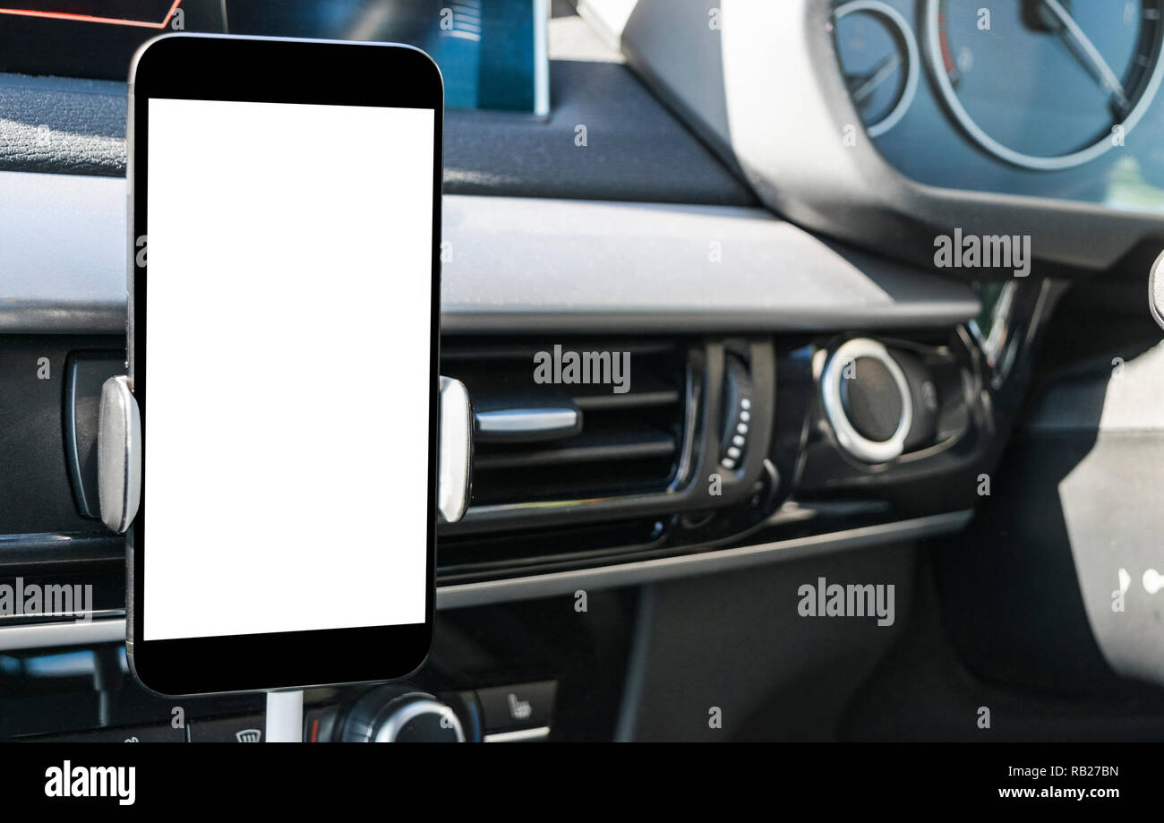 L'utilisation de la voiture dans un smartphone pour naviguer ou GPS. La