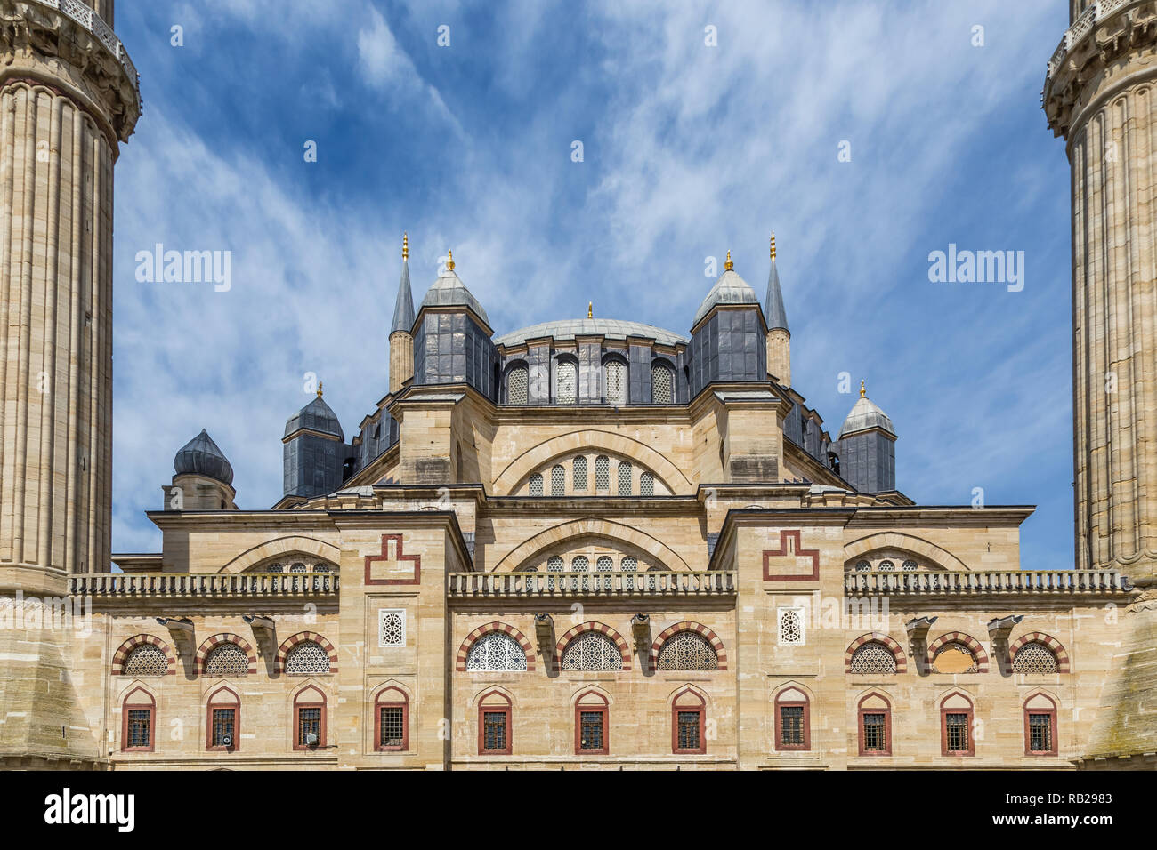 Vue extérieure de la mosquée Selimiye, Edirne, Turquie. Banque D'Images